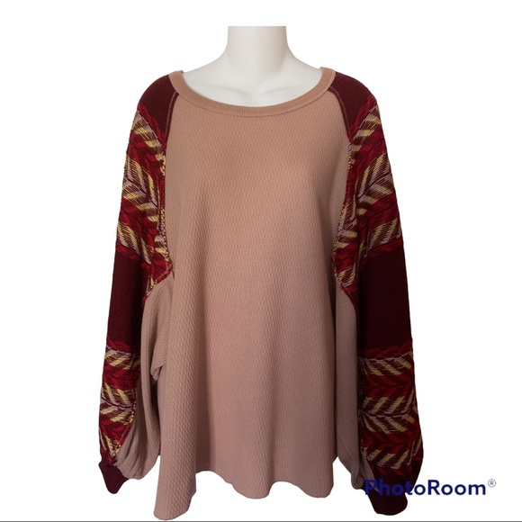 NWOT Free People Rainbow Dreams Sweater Swit Top Arizona Sands Pink Sma… - Picture 2 of 9